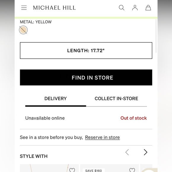 Elegant Micheal hill 10kt Gold Bar Necklace - Picture 5 of 5